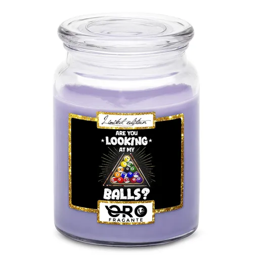 Svíčka Koukej na mé koule (Vůně svíčky: Levandule)