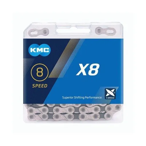 KMC X8 Řetěz, stříbrná, velikost