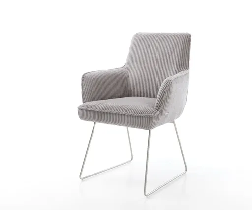 Jídelní židle Heira-Flex tenká podnož nerezová ocel manšestr