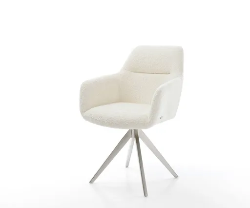 Jídelní židle Pejo-Flex bouclé bílá křížová podnož hranatá