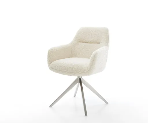 Jídelní židle Pejo-Flex plyšový manšestr béžová křížová podnož