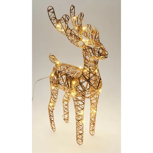 Vánoční svítící sob Champagne, 37 x 24 cm, 30 micro LED, na baterie, 24 cm