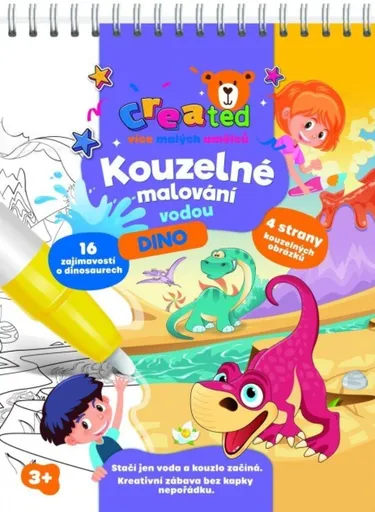 Kouzelné malování vodou Dinosauři/blok s tužkou 4 listy