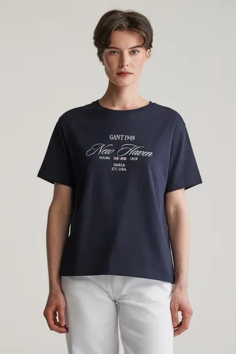 TRIČKO GANT GRAPHIC SS T-SHIRT EVENING BLUE