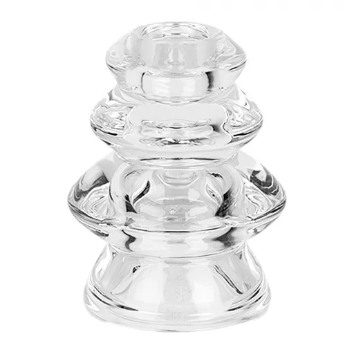 Transparentní skleněný svícen na úzkou svíčku - Ø 8*10 cm Clayre & Eef