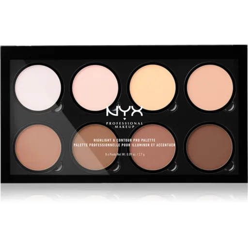 NYX Professional Makeup Highlight & Contour PRO konturovací paletka 8x2,7 g