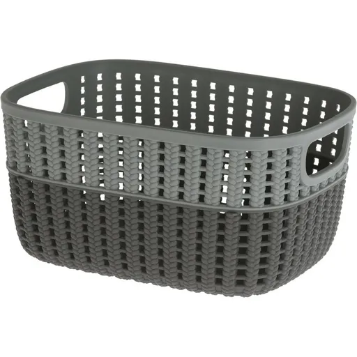 Plastový košík Duo, šedá, 23,5 x 17,5 x 11,5 cm
