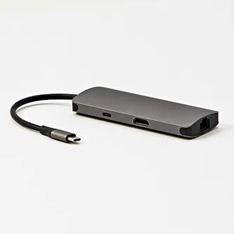 USB 3.1 Type-C Dokovací stanice šedá, All New, HDMI, RJ45, microSD, USB C (PD), 2x USB3.0
