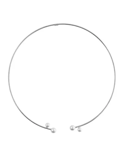 Victoria Cruz Pevný stříbrný náhrdelník s perlami Sera A5557-00HG