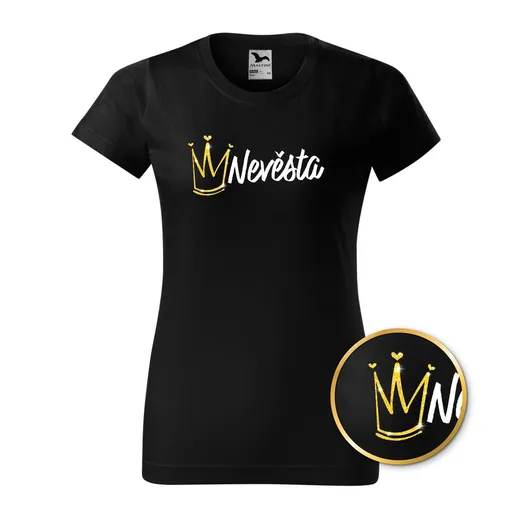 Bontis Tričko Nevěsta TŘPYTIVÁ KORUNKA - Černá | L
