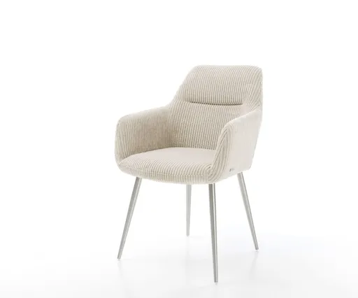 Jídelní židle Pejo-Flex manšestr béžová podnož zúžená nerezová