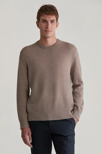 SVETR GANT CASHMERE C-NECK KHAKI MEL