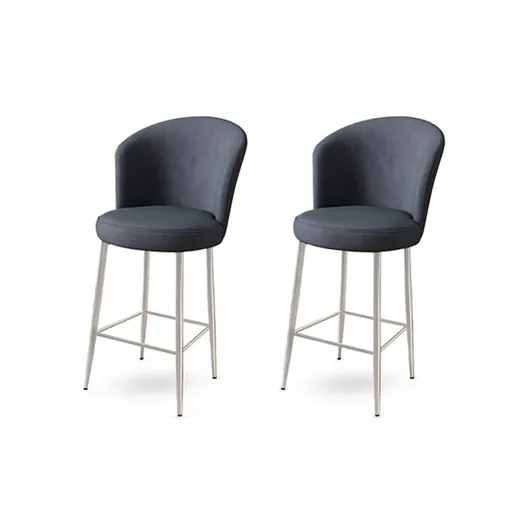 Bar Stool Set (2 Pieces) Alte - Anthracite, Chrome