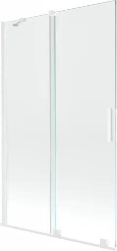 MEXEN/S Velar Dvoukřídlá posuvná vanová zástěna 110 x 150, transparent, bílá 896-110-000-01-20