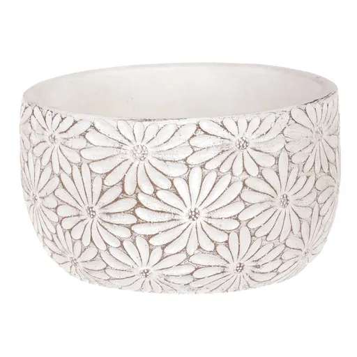 Betonový obal na květináč s květy, 17 x 17 x 9 cm