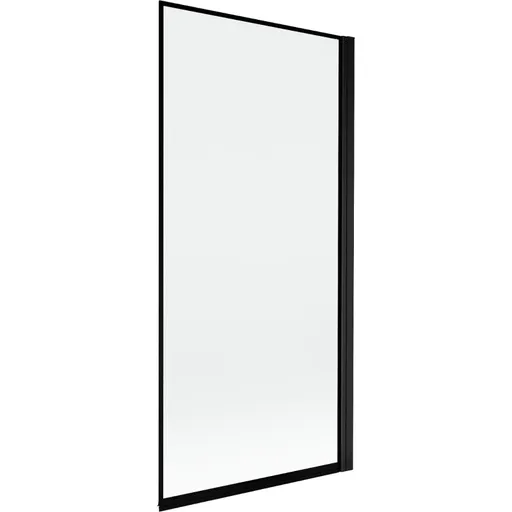 MEXEN MIST vanová zástěna 90x150 cm 6mm 1-s, černá, okraj, pravá 8A9-090-001-70-70-P