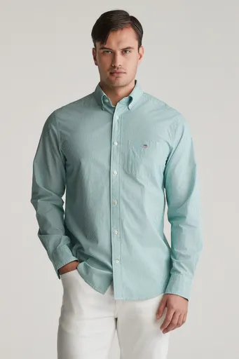 KOŠILE GANT REG DOBBY DOT STRIPE SHIRT DEEP GREEN