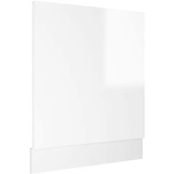 Panel na myčku bílý vysoký lesk 59,5×3×67 cm dřevotříska 802567