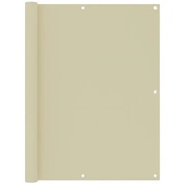 Balkónová zástěna krémová 120 x 300 cm oxfordská látka (134956)