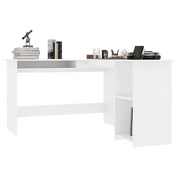Rohový psací stůl bílý 120 x 140 x 75 cm dřevotříska 800747