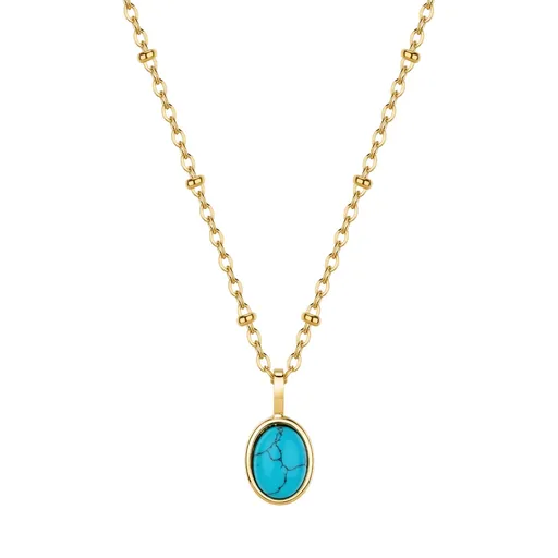 Brosway Něžný ocelový náhrdelník s tyrkysem Essential BNL132