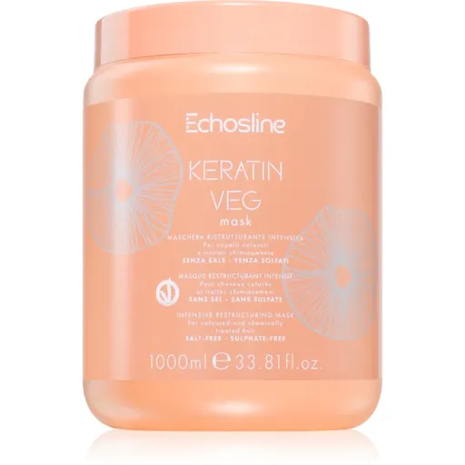 Echosline Keratin veg Mask intenzivní vyživující maska na suché a porézní vlasy s aminokyselinami 1000 ml