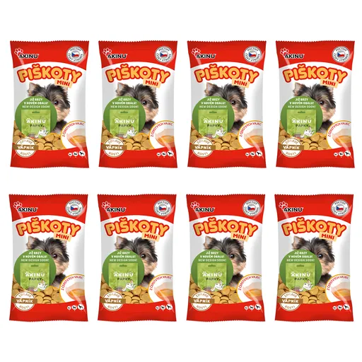 Akinu Mini piškoty s vápníkem pamlsek pro psy 8 x 120 g