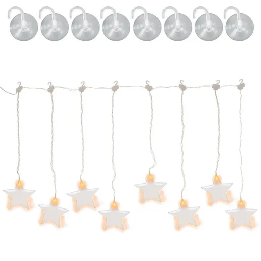 Nexos Světelný závěs Hvězdy, 8 led, teple bílá