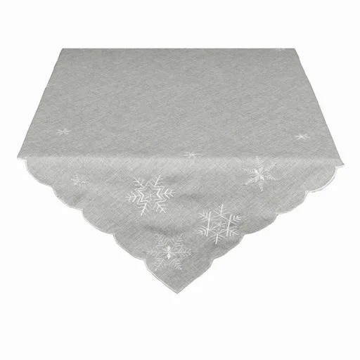 Forbyt Vánoční ubrus Vločky šedá, 120 x 140 cm