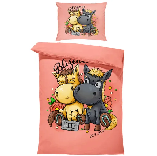 Povlečení Koňská znamení – blíženci (Rozměr : 1x140/220 + 1x90/70)