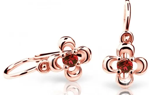 Cutie Jewellery Dětské náušnice z růžového zlata C2013-10-X-4 červená