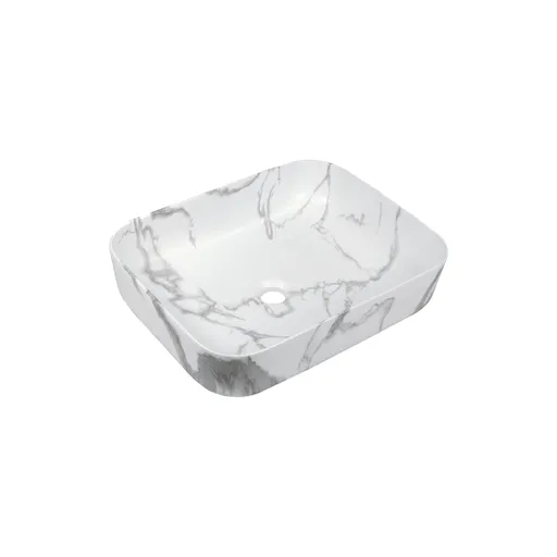 INVENA Umyvadlo na desku FLORINA, 51 cm, obdélník, efekt bílého matného mramoru CE-40-706-C