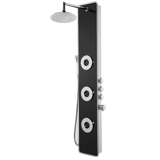 KERRA Sprchový panel s hydromasáží Tore (černý) 5907548105516