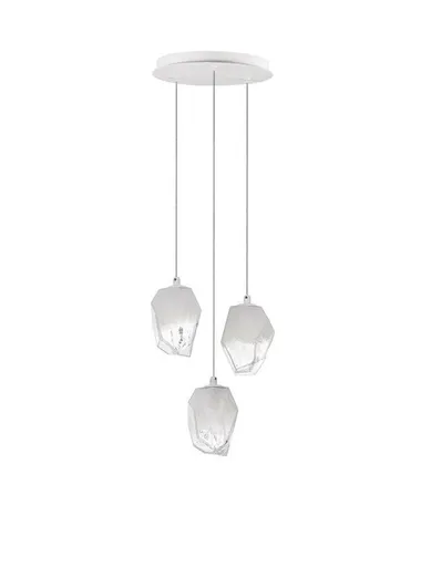 NOVA LUCE závěsné svítidlo ICE bílé sklo s přechody a bílý kov G9 3x5W 230V IP20 bez žárovky 9160233