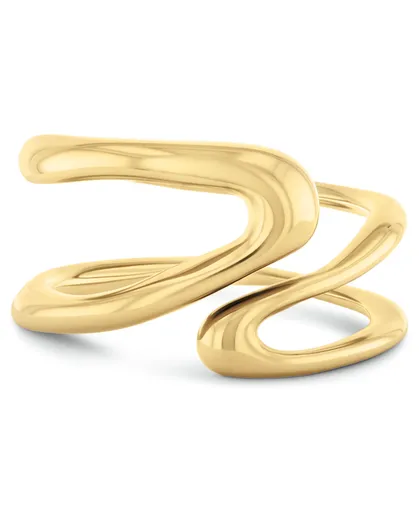 Calvin Klein Pozlacený ocelový prsten Statement Links 35000752 54 mm