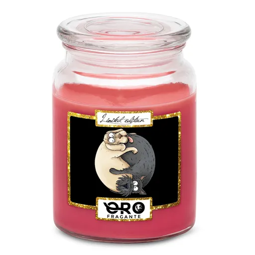 Svíčka Jin Jang – psi (Vůně svíčky: Višně v čokoládě)