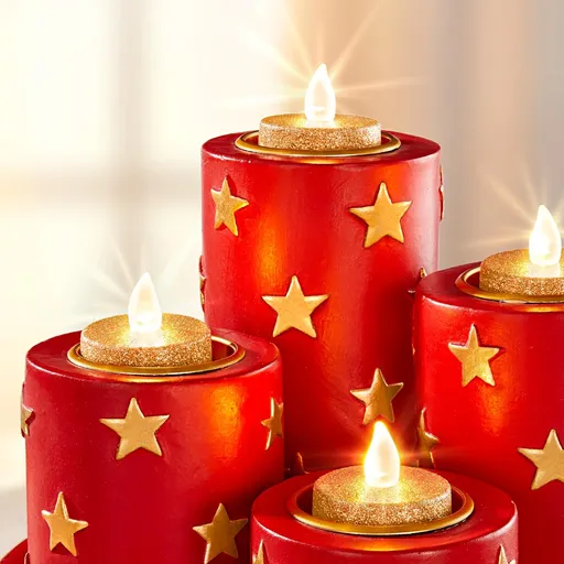 Die moderne Hausfrau LED Čajové svíčky, zlaté, 6 ks