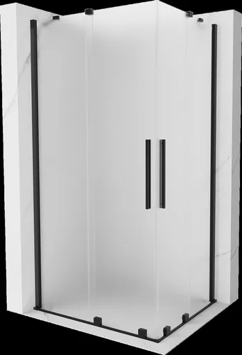 MEXEN/S Velar Duo sprchový kout, posuvné dveře 90 x 80, dekor, černá 871-090-080-32-70