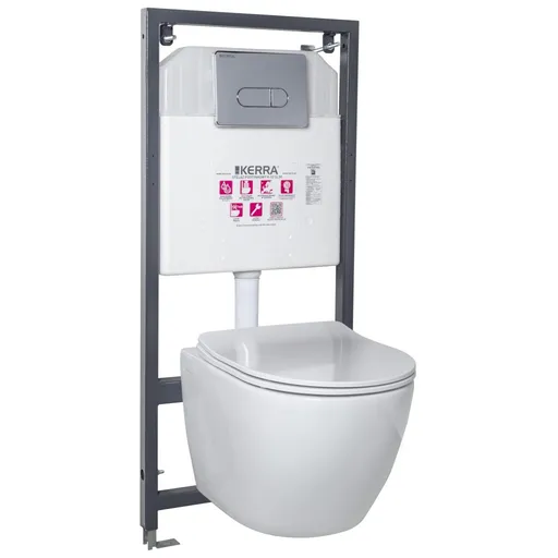 KERRA Instalační set WC Kasos + tlačítko Pacific (chrom) 5907548118097