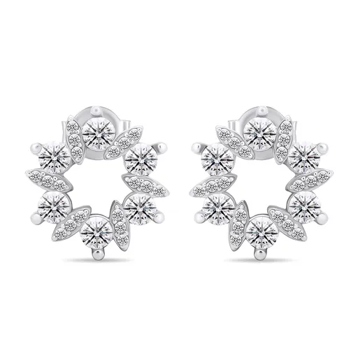 Brilio Silver Půvabné stříbrné náušnice s čirými zirkony EA593W