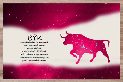 Prostírání Býk (21.4. - 21.5.) - červené