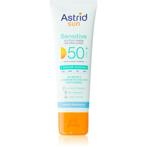 Astrid Sun Sensitive pleťový krém na opalování SPF 50+ voděodolný 50 ml