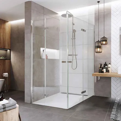 Mereo Sprchový kout, Novea, obdélník, zalamovací, 100x120 cm, chrom ALU, sklo Čiré CK13843ZVR