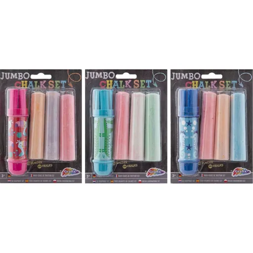 Chodníkové křídy Jumbo a držík 3 ks