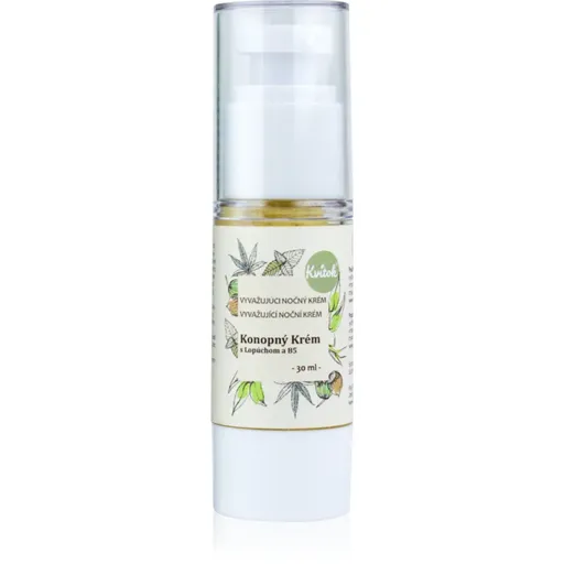 Kvitok Konopný krém s lopuchem a B5 noční krém pro mastnou pleť 30 ml