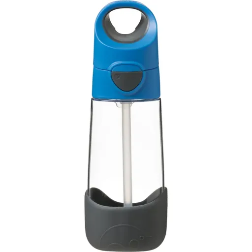 B.Box Bottle with Straw láhev s brčkem Blue Gray 450 ml