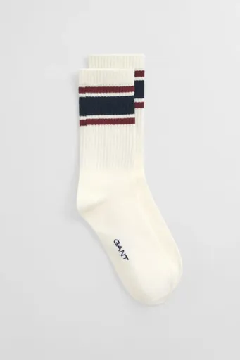 PONOŽKY GANT STRIPED COLLEGIATE SOCKS CREAM