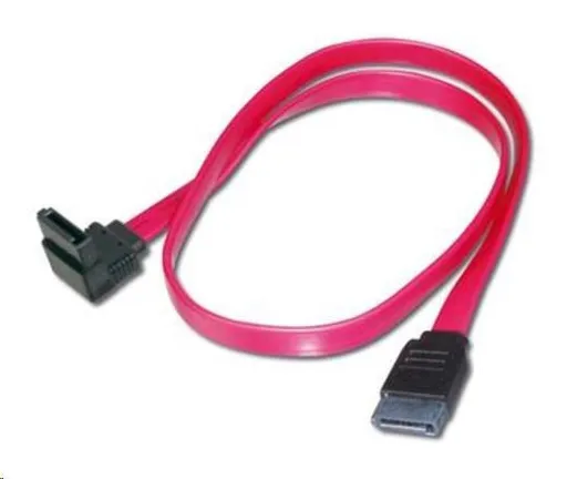 PREMIUMCORD Kabel SATA 0, 5m 1x90°+1x rovný konektor