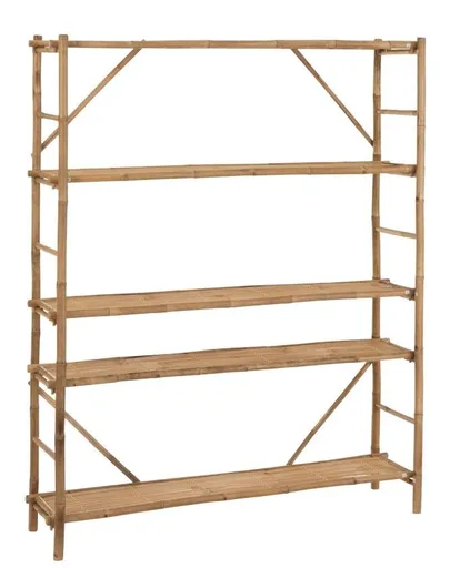 Bambusový regál s 5-ti policemi Bambo - 160*40*195 cm J-Line by Jolipa