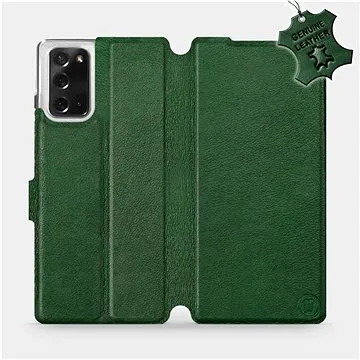 Flipové pouzdro na mobil Samsung Galaxy Note 20 - Zelené - kožené -   Green Leather (5903516332571)